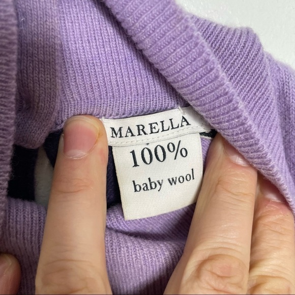 Marella 100% Baby Wool Purple Chevron Dress - Picture 6 of 10